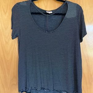 Black and white striped casual tee